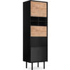 REGAL LOFTY Kreuzeinlage, schwarz / Eiche natur - Eichefarben/Schwarz, Holzwerkstoff (52/174/41cm) - KONSIMO®
