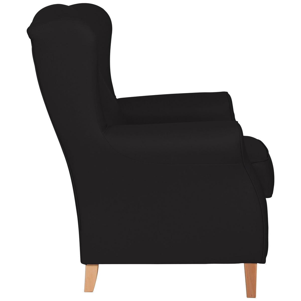 OHRENSESSEL Karlen Bezug Kunstleder Buche natur / schwarz - Buchefarben/Schwarz, Kunststoff (86/103/77cm) - 58aufmkessel