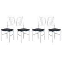 ESSZIMMERSTUHL - Set 4x Nilo 7 , weiss, dora 95 - Graphitfarben/Weiß, Holz (43/94/40cm) - Leaf Design