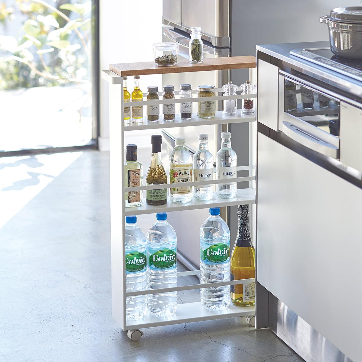 NISCHENWAGEN aus Stahl - Weiß, Metall (13/80.5/47.5cm) - Yamazaki