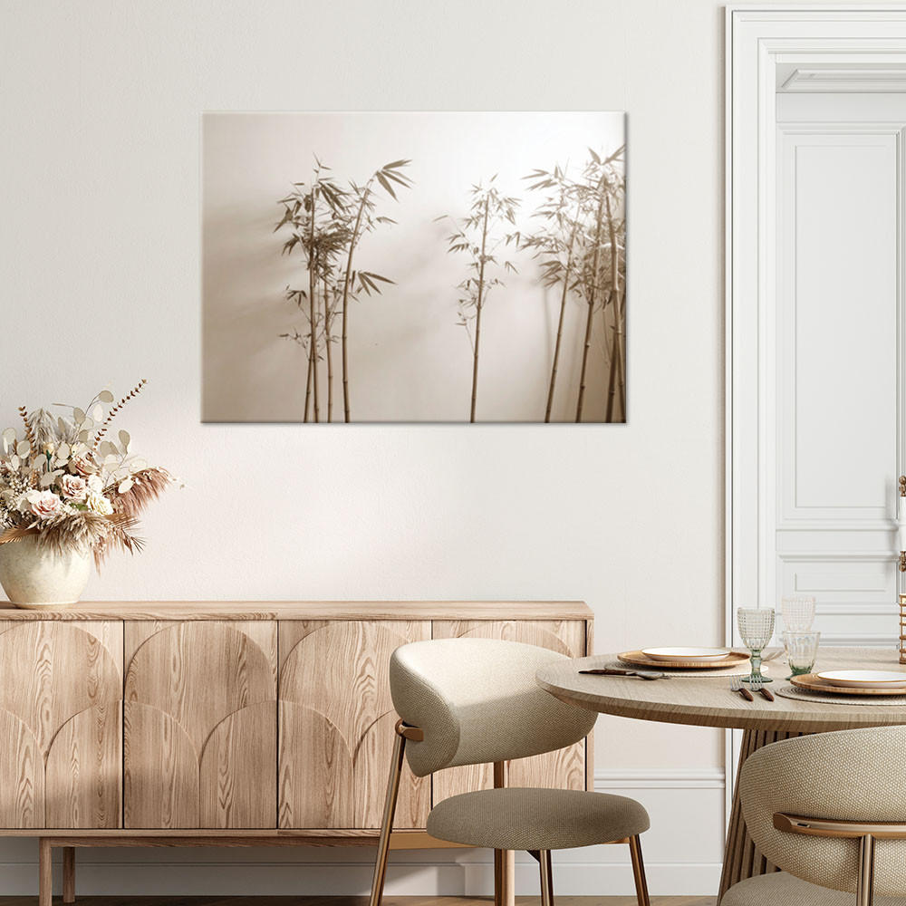 LEINWANDBILD Pampasgraspflanzen in Beige 90x60cm - Beige, Textil (90/60cm) - Feeby