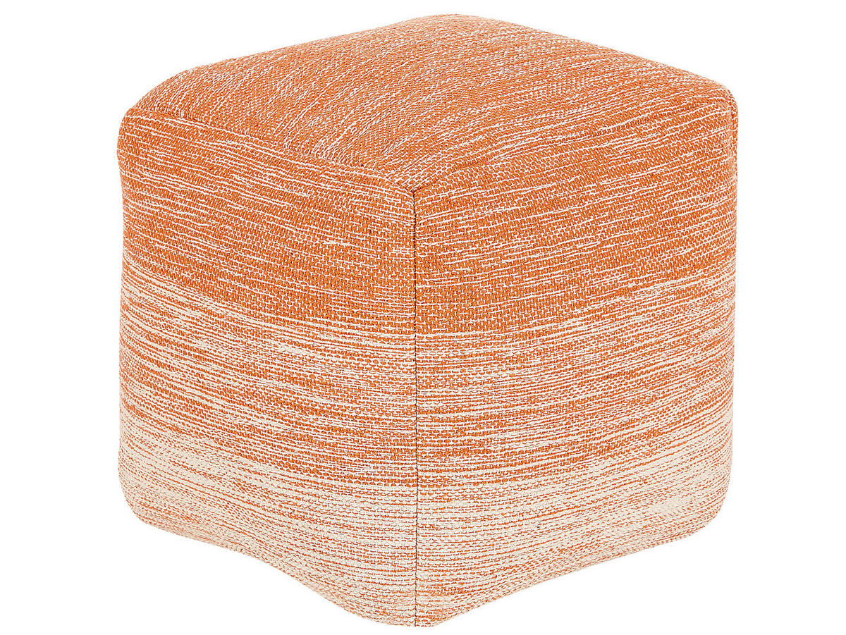 POUF Hirri 40/40/40 cm - Orange, Naturmaterialien/Textil (40/40/40cm) - Beliani