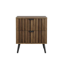 NACHTTISCH 45/40/53 cm walnussfarben aus MDF mit 2 Schubladen - Braun, Holzwerkstoff (40/53/45cm) - OKWISH