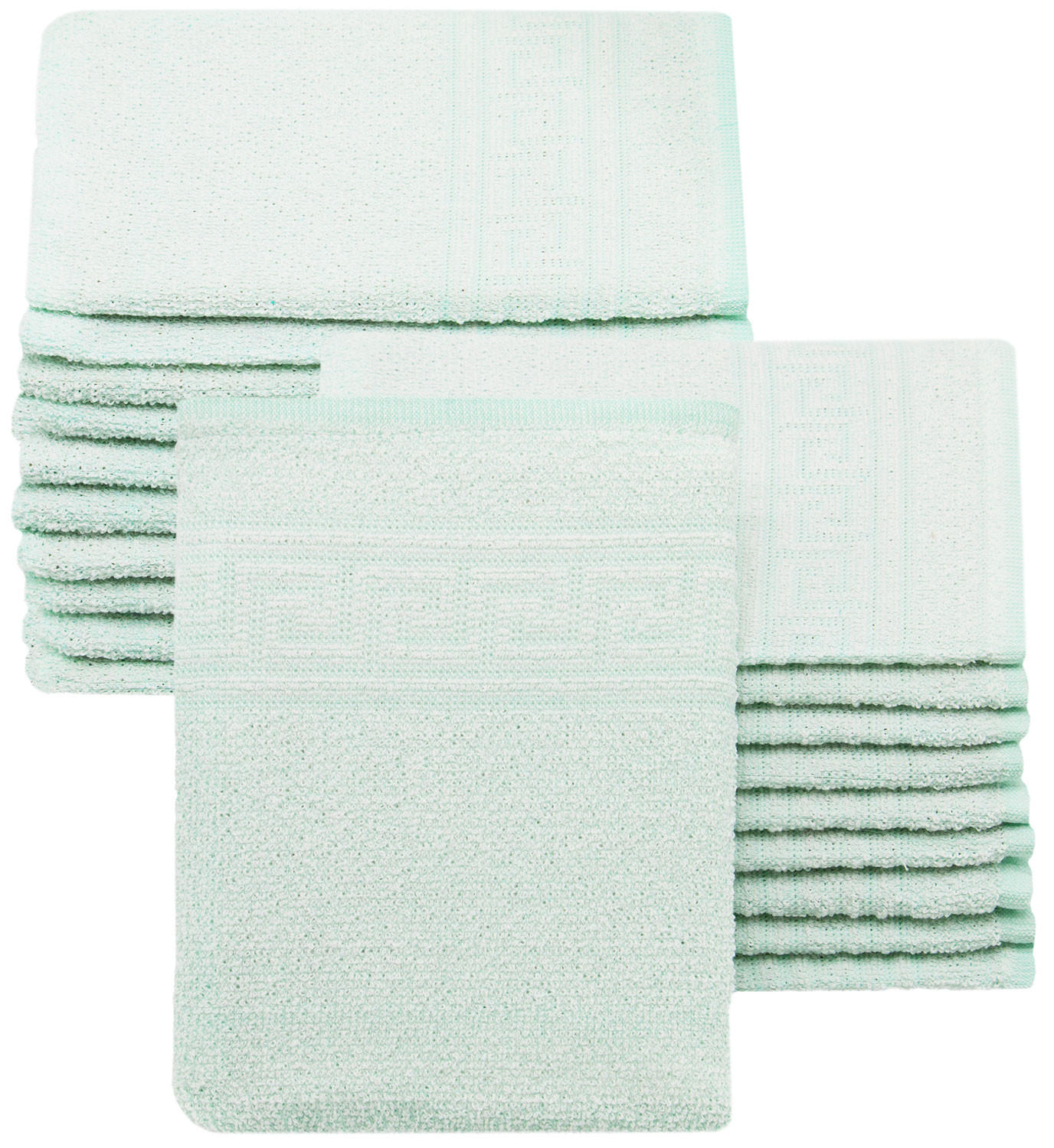 WASCHHANDSCHUH, 20er-Set, 16x22 cm, 80% Baumwolle, 20% Polyester, Grün - Grün, Naturmaterialien (16/22cm) - Zollner