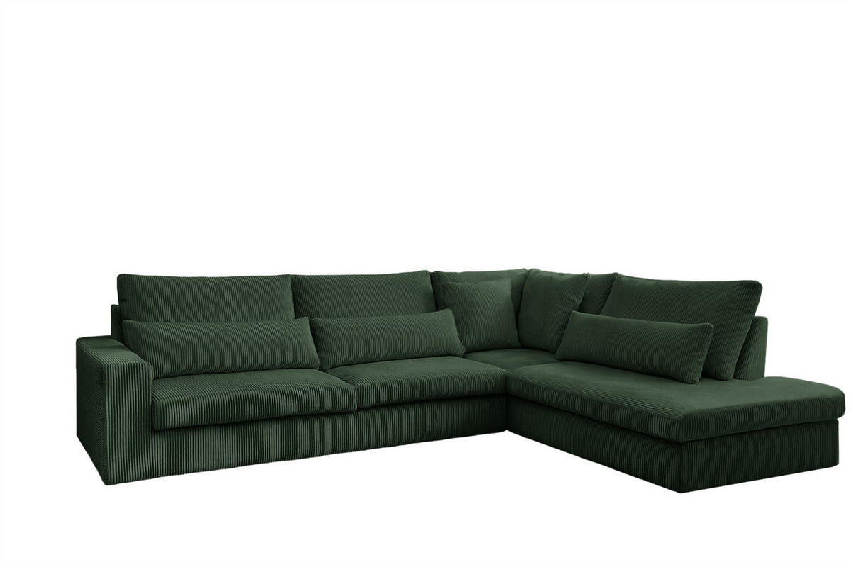 ECKSOFA Thora - Grün, Holzwerkstoff/Textil (315/245cm) - Fun Möbel