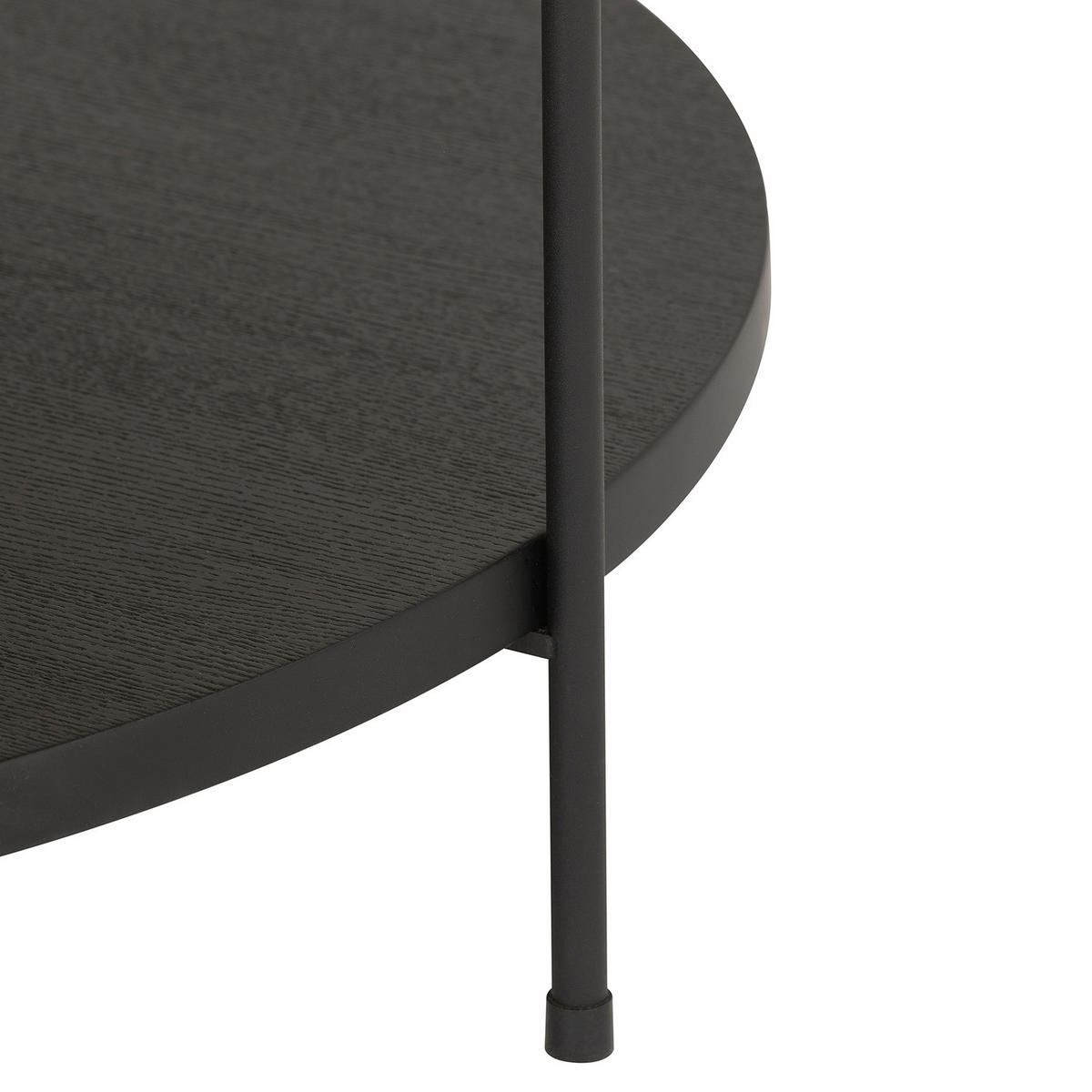 FURNIERTER COUCHTISCH - Eiche / Schwarz - Eichefarben, Holzwerkstoff/Metall (70/70/45cm) - home24