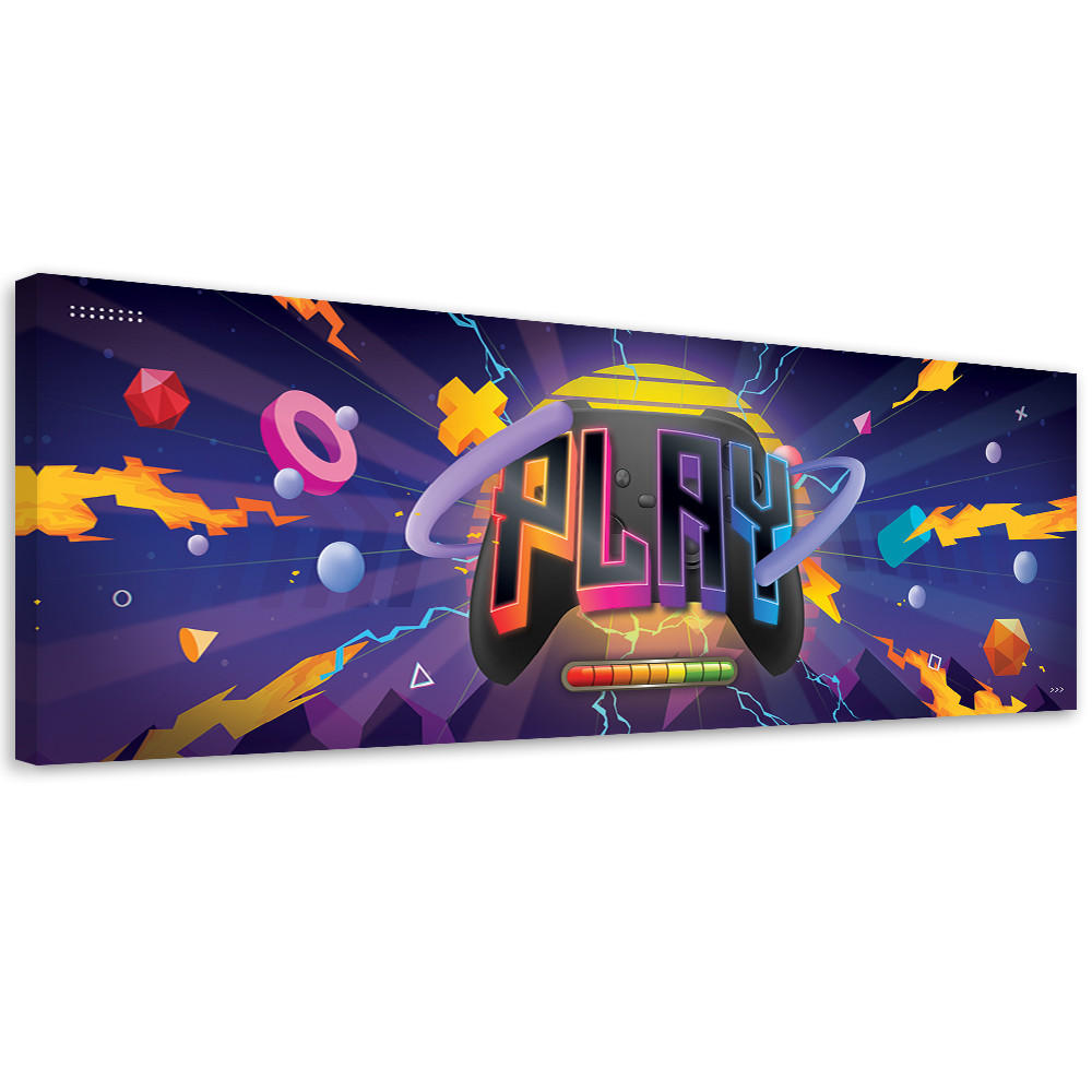 WANDBILD spielsymbole - Multicolor, Textil (90/30cm) - Feeby