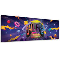 WANDBILD spielsymbole - Multicolor, Textil (90/30cm) - Feeby