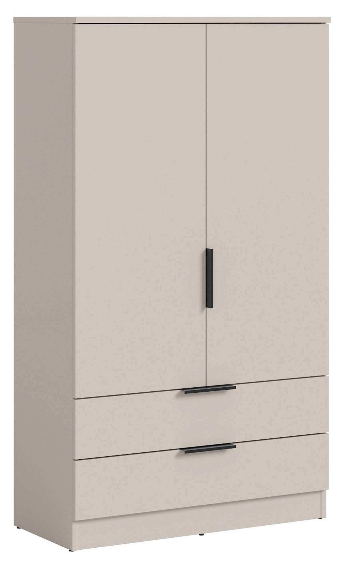 KLEIDERSCHRANK kaschmir 80 x 140 cm, Wäscheschrank 2-türig mit Einlegeböden - Kaschmir/Schwarz, Holzwerkstoff/Kunststoff (80/140/37cm) - Inn.Furn
