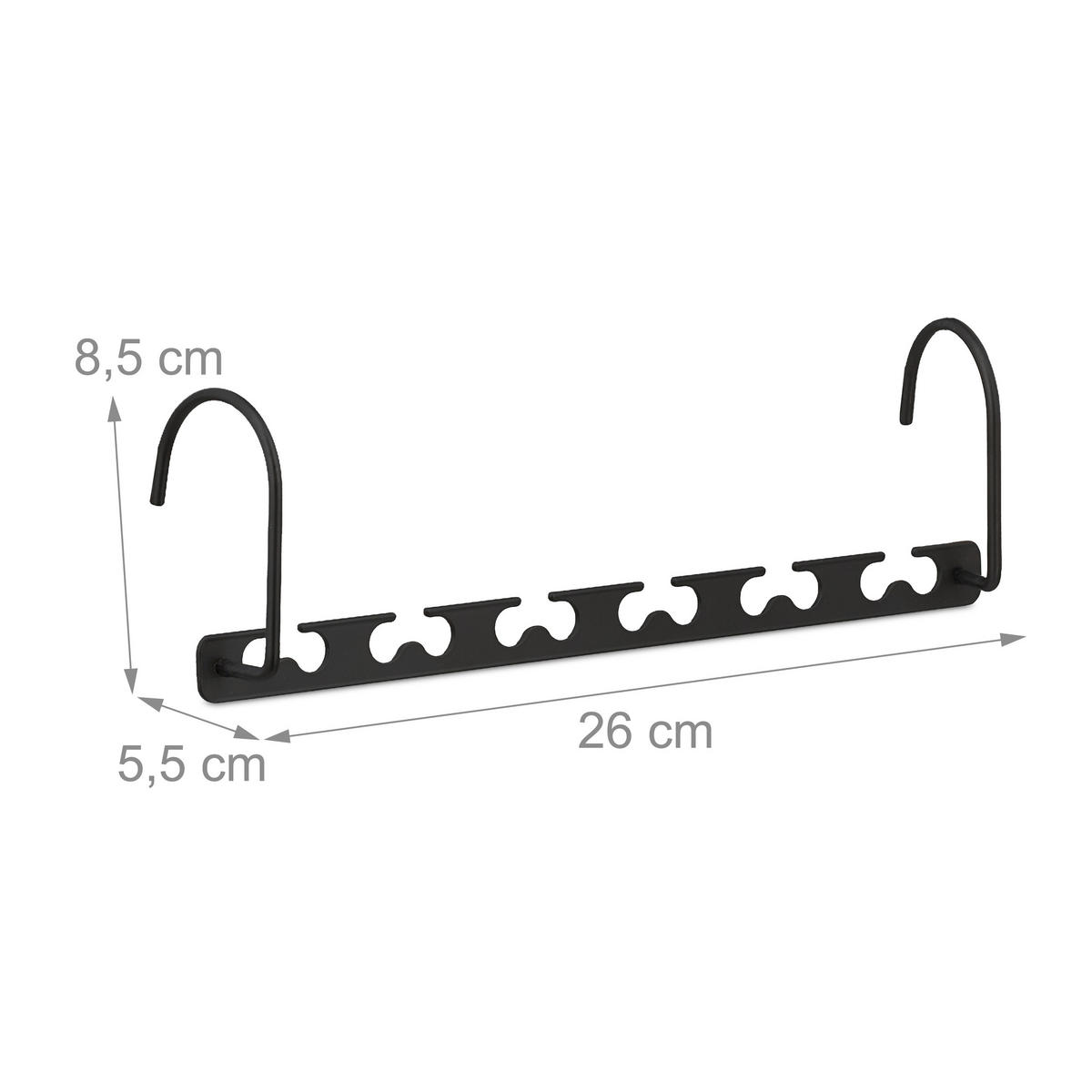 6XÚSPORNÉ vešiaky - čierna, kov (5.5cm) - Relaxdays