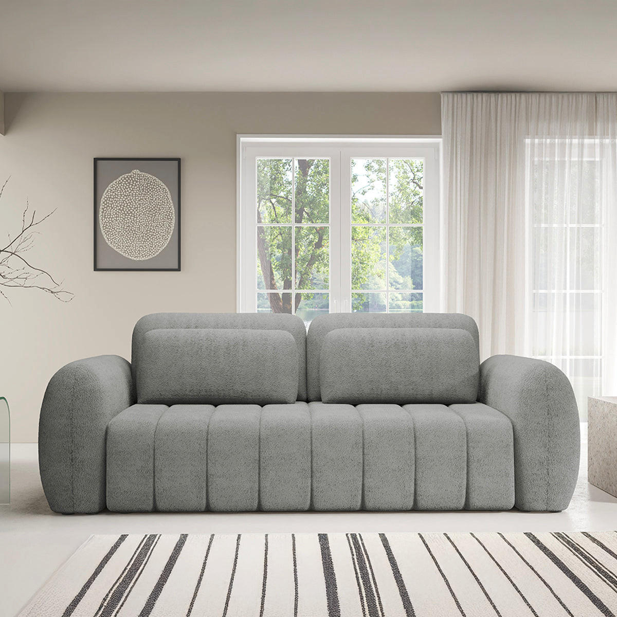 SOFA Cesar 3 Sitzplätze Hellgrau - Grau, Holz (266/95/110cm) - Petits-meubles