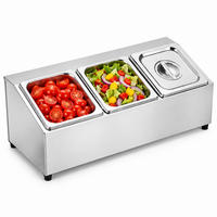 ZÁSOBNÍK Stříbrná 3-dílný nerez s víkem 52 cm - stříbrná, kov/plast - Relaxdays