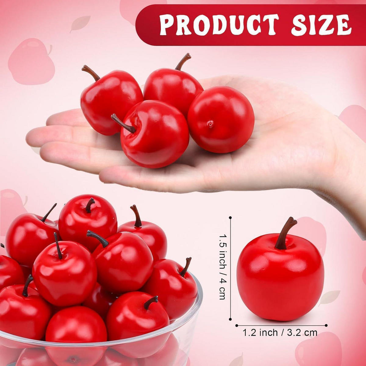 KÜNSTLICHE Äpfel 27-teiliges Set Rot - Rot, Kunststoff (9.8cm)