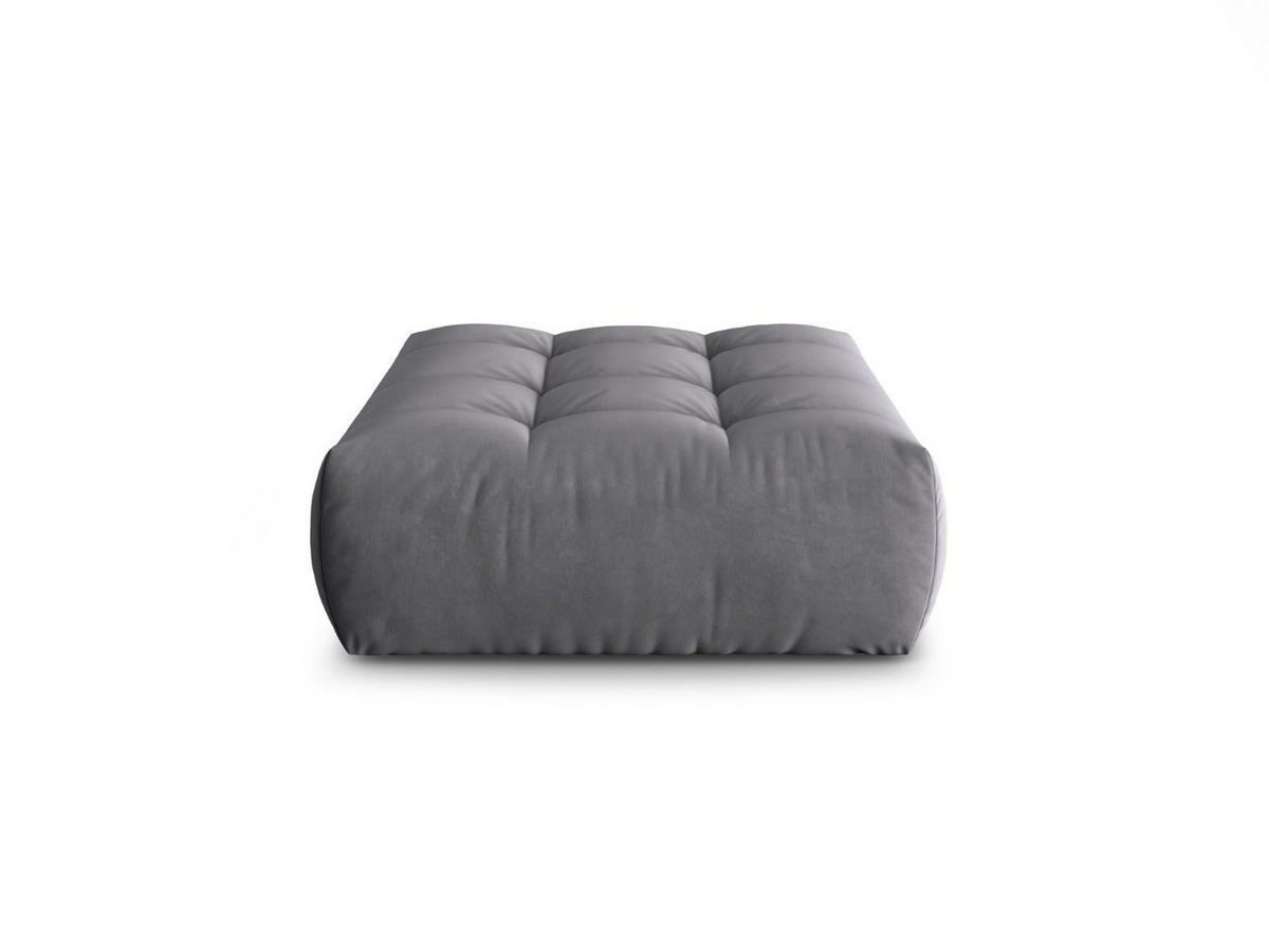 POUF Bloom aus Samt dunkelgrau - Dunkelgrau, Textil (101/42/110cm) - Micadoni