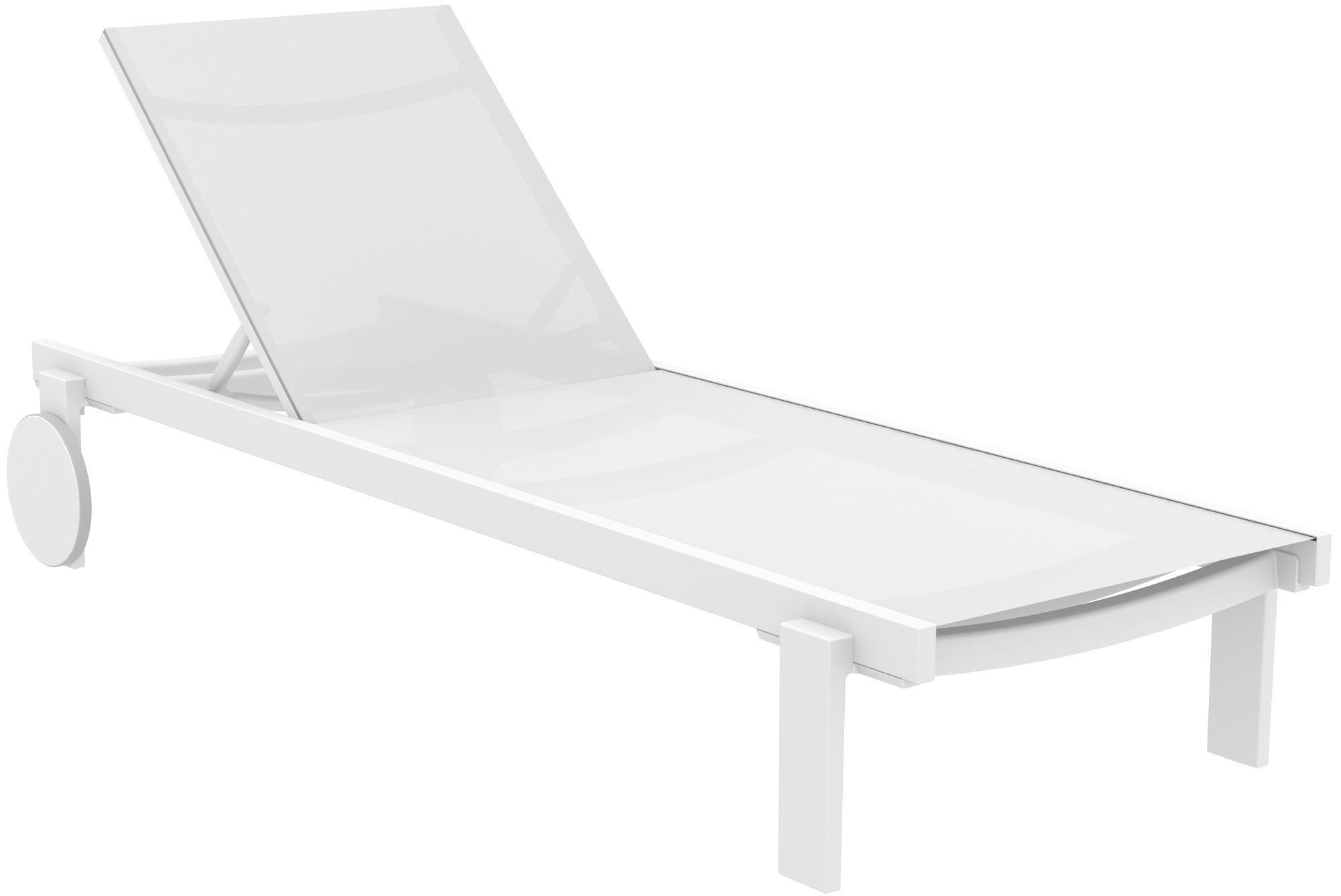 SONNENLIEGE Rune Rollen klappbar 74x190x31cm Metall Weiß Gartenliege - Weiß, Metall (74/31/190cm) - DELUKE