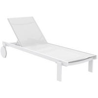 SONNENLIEGE Rune Rollen klappbar 74x190x31cm Metall Weiß Gartenliege - Weiß, Metall (74/31/190cm) - DELUKE