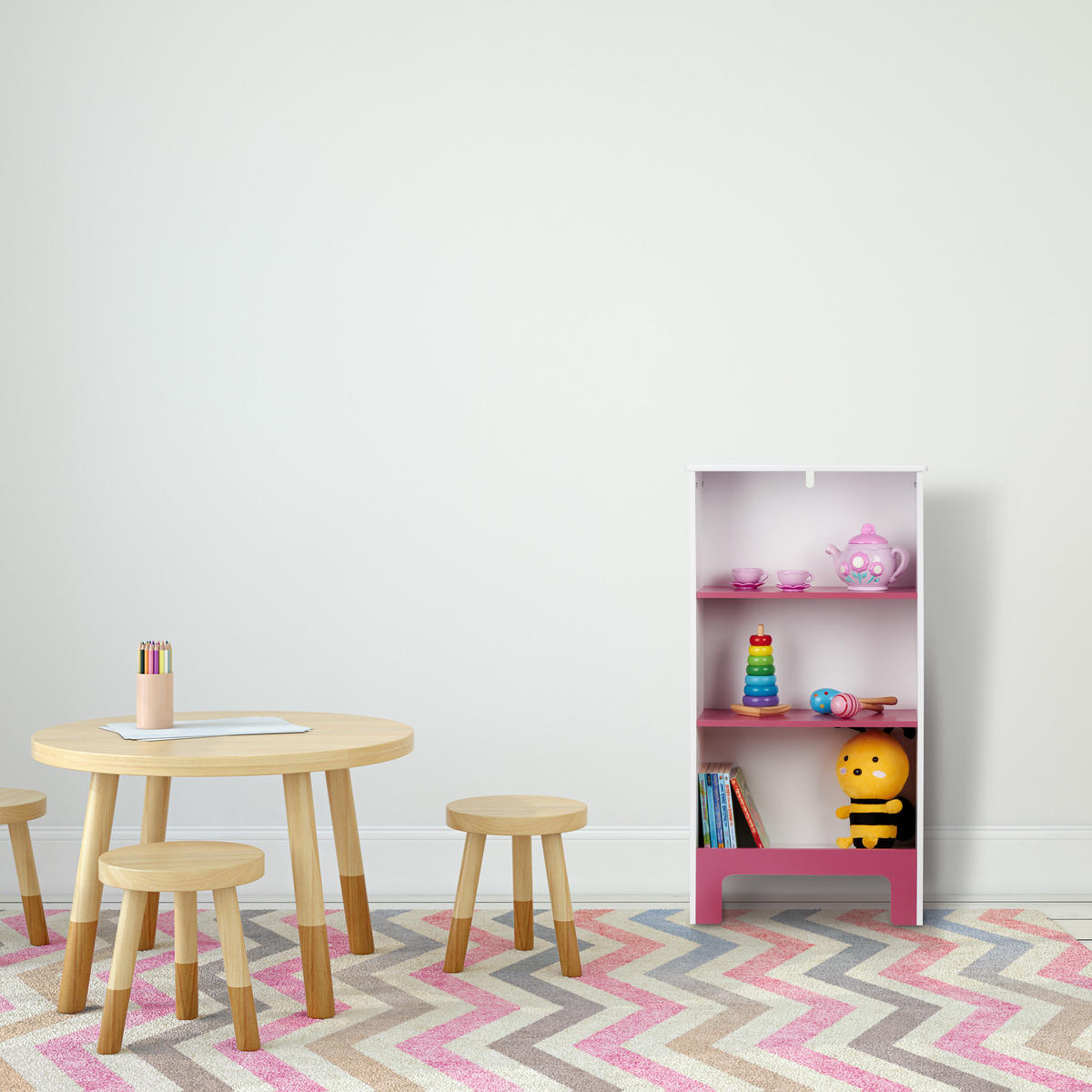 KINDERREGAL - Weiß, Holzwerkstoff (48/91/24cm) - Relaxdays