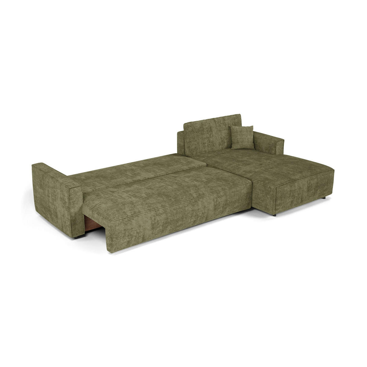 ECKSOFA rechtwinklig Cord Olivgrün 297cm - Olivgrün/Grün, Textil (297/167cm) - Premium Interiors