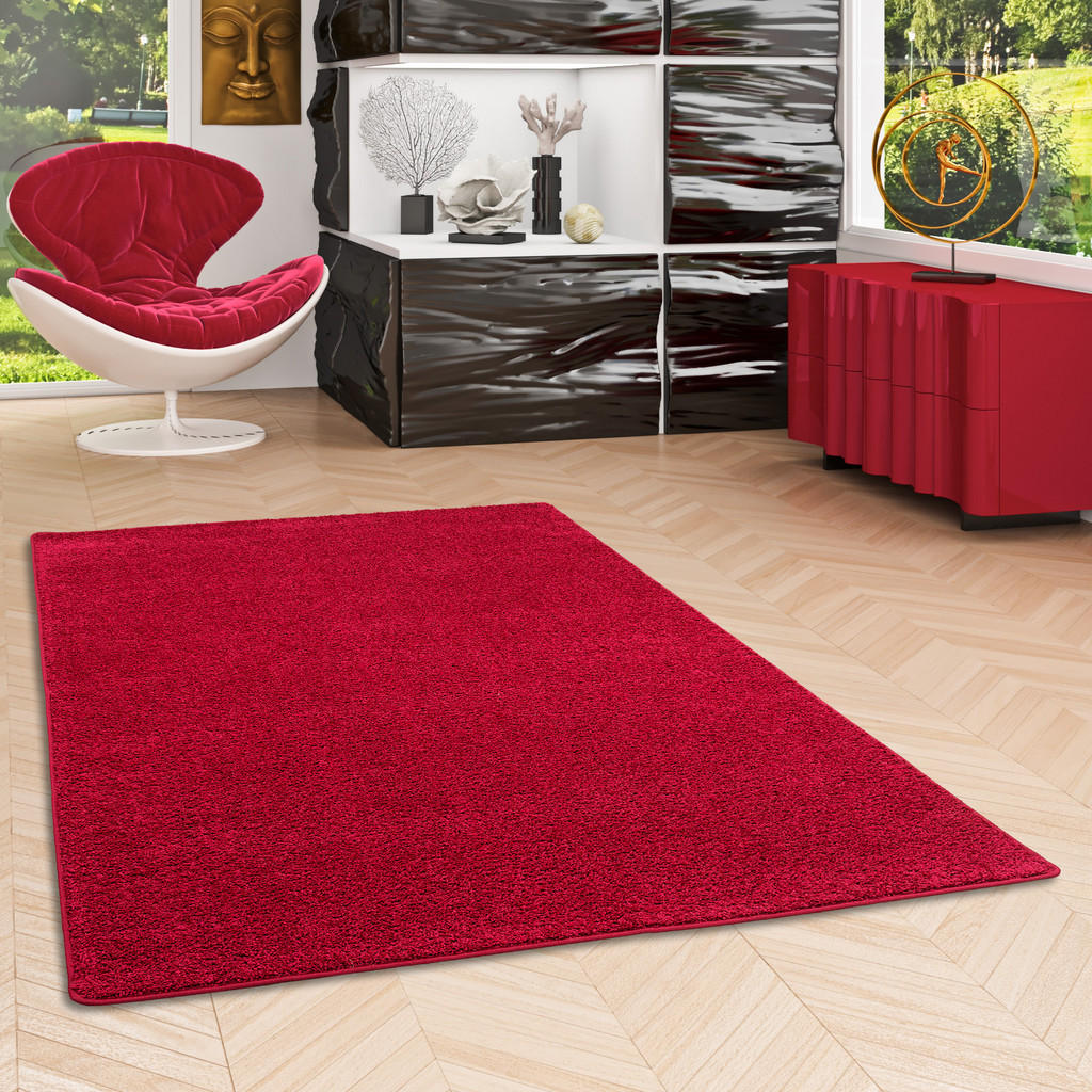 Thumbnail - Snapstyle Hochflor, Rot, Textil, 100x200 cm, Teppiche & Böden, Teppiche, Hochflorteppiche & Shaggys