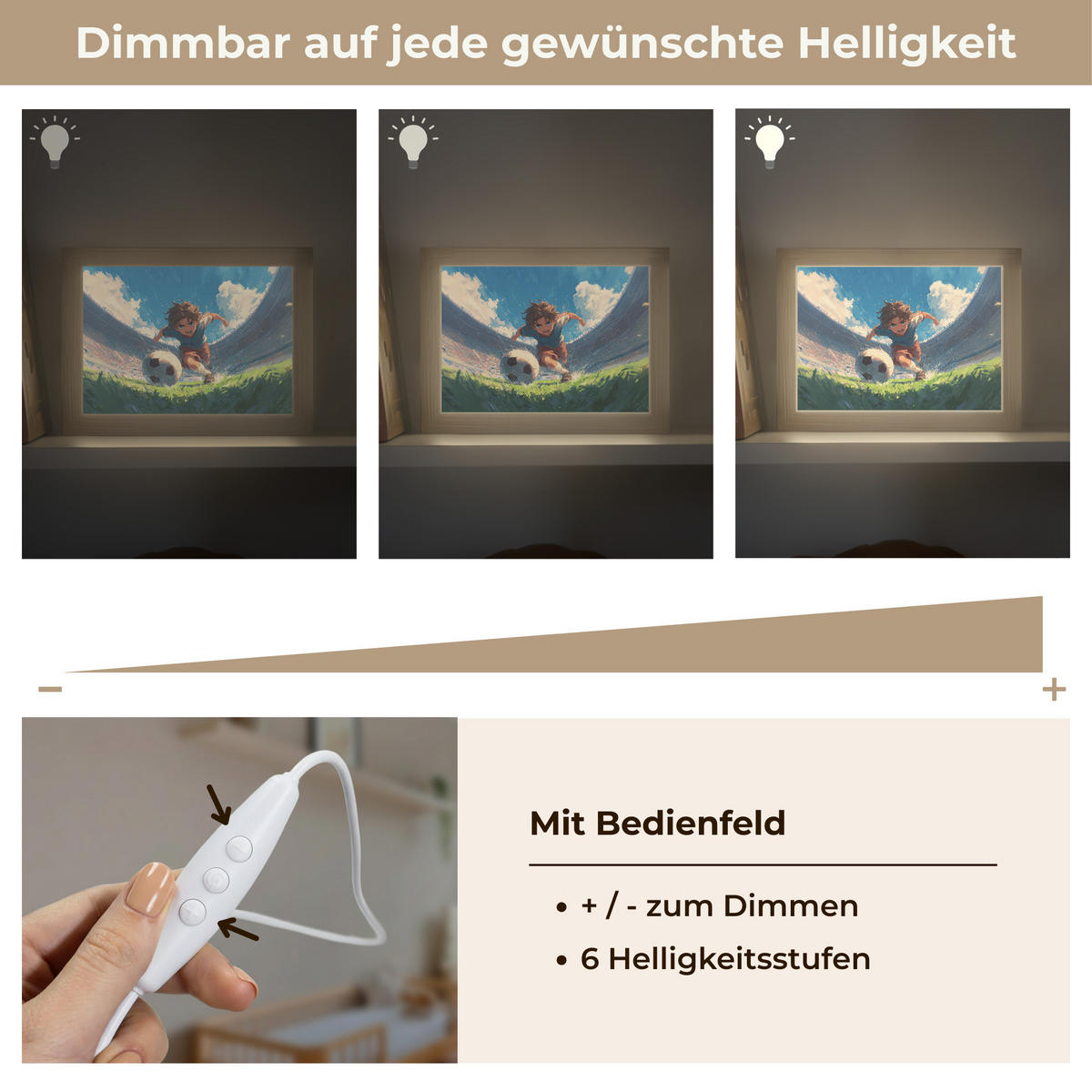 NACHTTISCHLAMPE Stadion - Fußballer - Ball 20x15 cm - Blau, Holzwerkstoff (8/20/15cm)