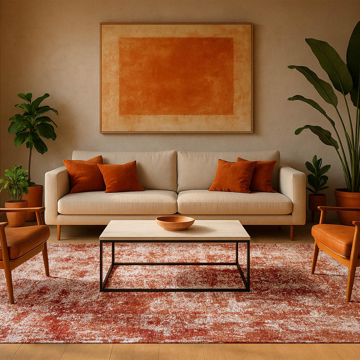 TEPPICH Paint Marrakech 80/150 cm - Rot, Textil (80/150cm) - Lola&Moi