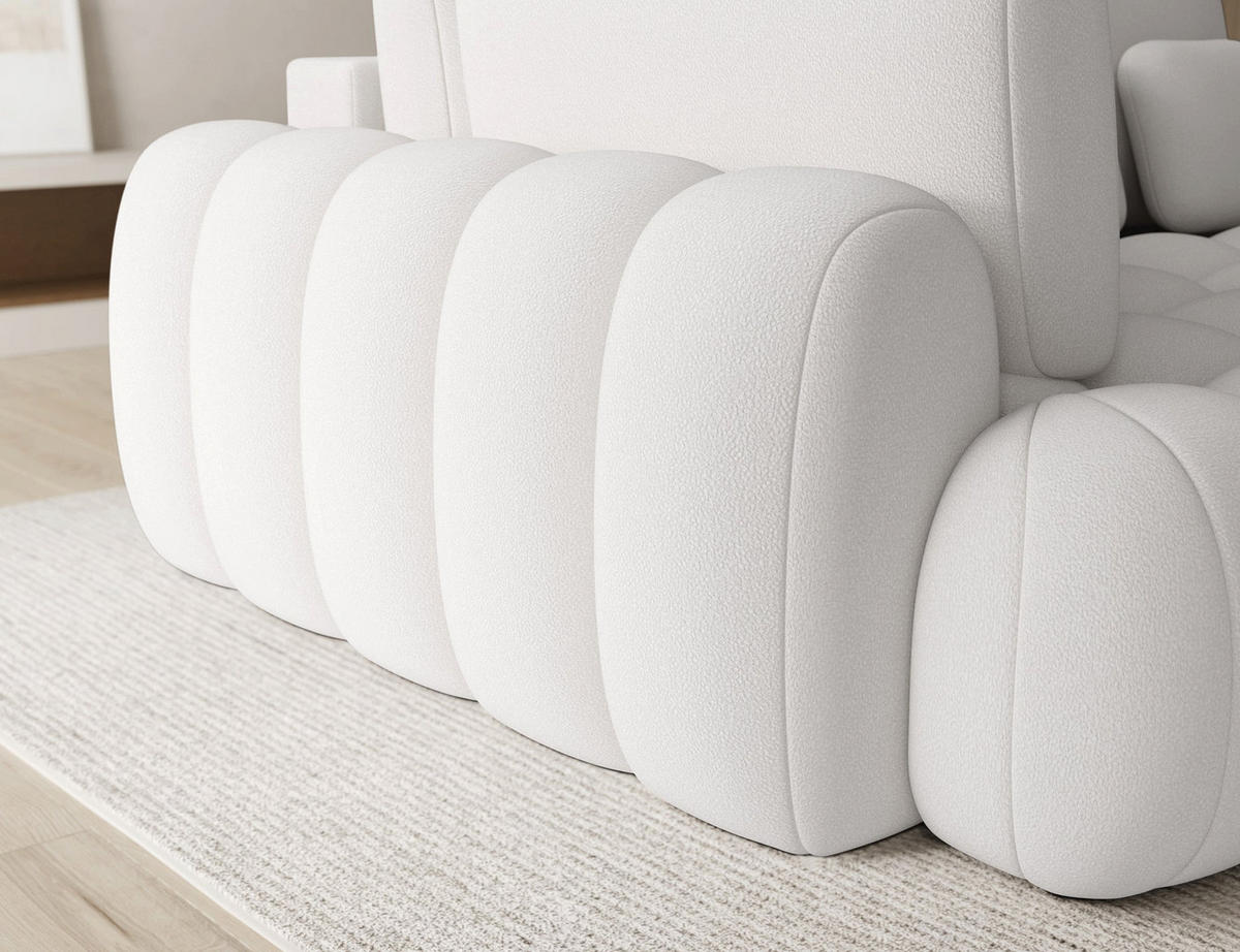 ECKSOFA COZION L-Form mit Schlaffunktion & Bettkasten – Modernes 3-Sitzer Sofa, HR-Kaltschaum, Wellenfederung, 267 × 165 cm - Champagner/Schwarz, Kunststoff (165/267cm) - Wohnideebilder