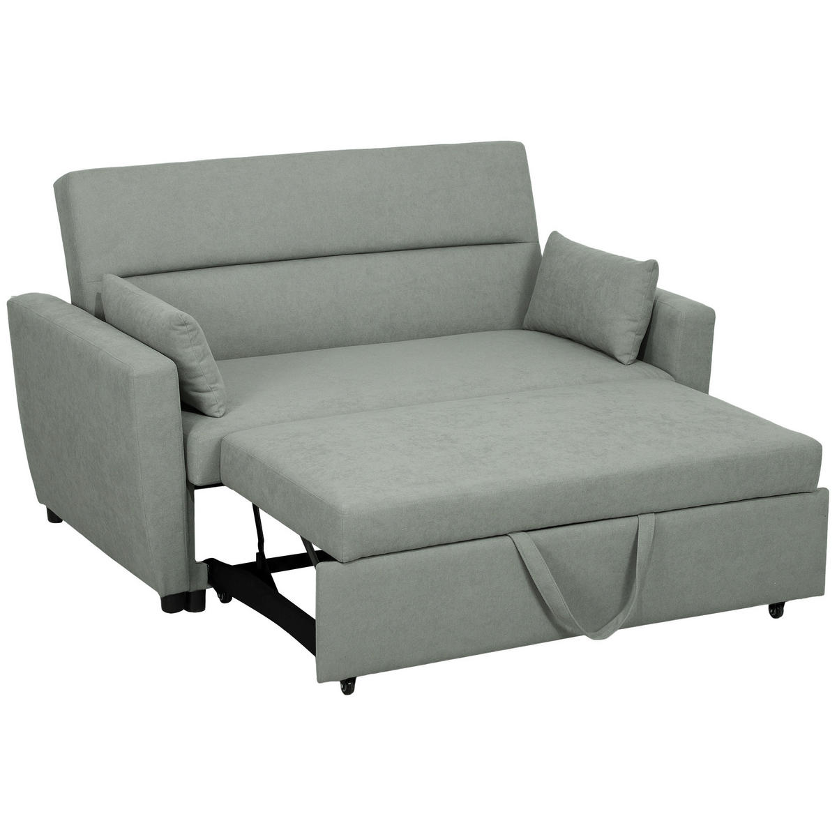 BETTSOFA 2-Sitzer DE-08185 verstellbare Rückenlehne, Samtoptik Hellgrau - Hellgrau, Holzwerkstoff (155/88.5/90cm) - ComfortXL