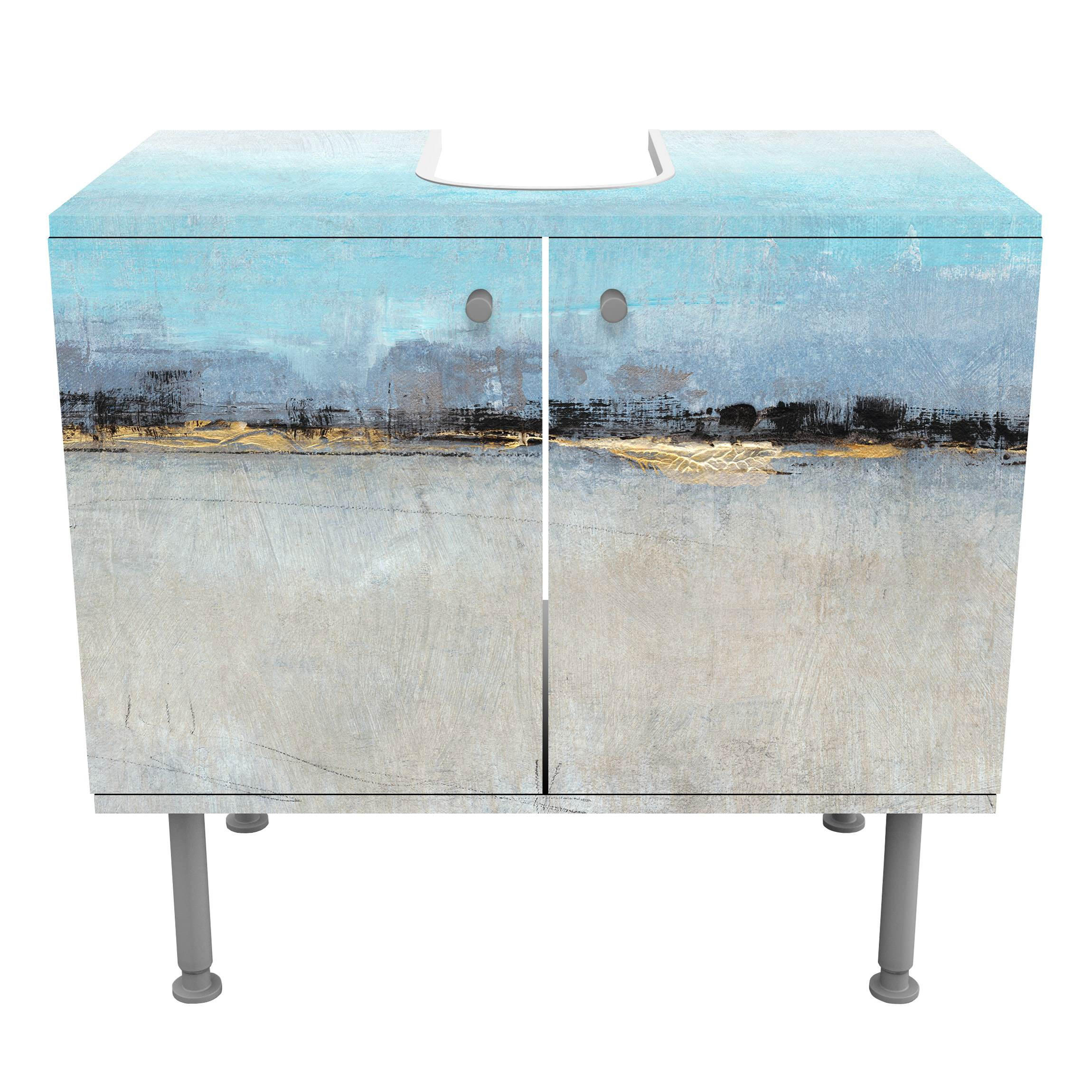 WASCHBECKENUNTERSCHRANK Grenzenlose Weite I 60/55/35 cm - Grau, Holzwerkstoff (60/55/35cm) - Bilderwelten