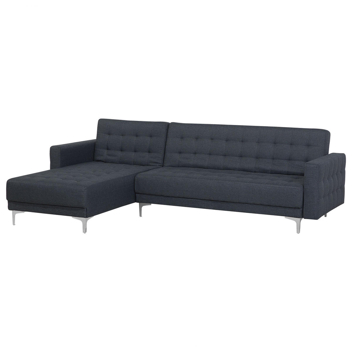 4-SITZER-ECKSOFA Polyester Grau linksseitig Aberdeen - Dunkelgrau, Textil (267/168cm) - Beliani