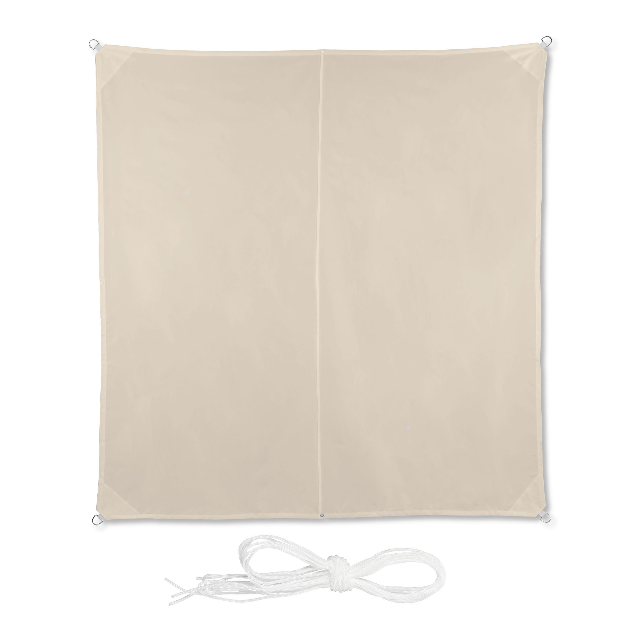 SONNENSEGEL - Beige, Textil/Metall (300/300cm) - Relaxdays