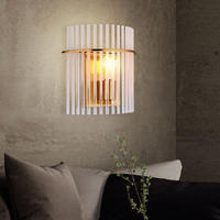 LED WANDLEUCHTE Glasstäbe Gold Klar Opal - Goldfarben, Glas (25/26/12.5cm) - Globo Lighting