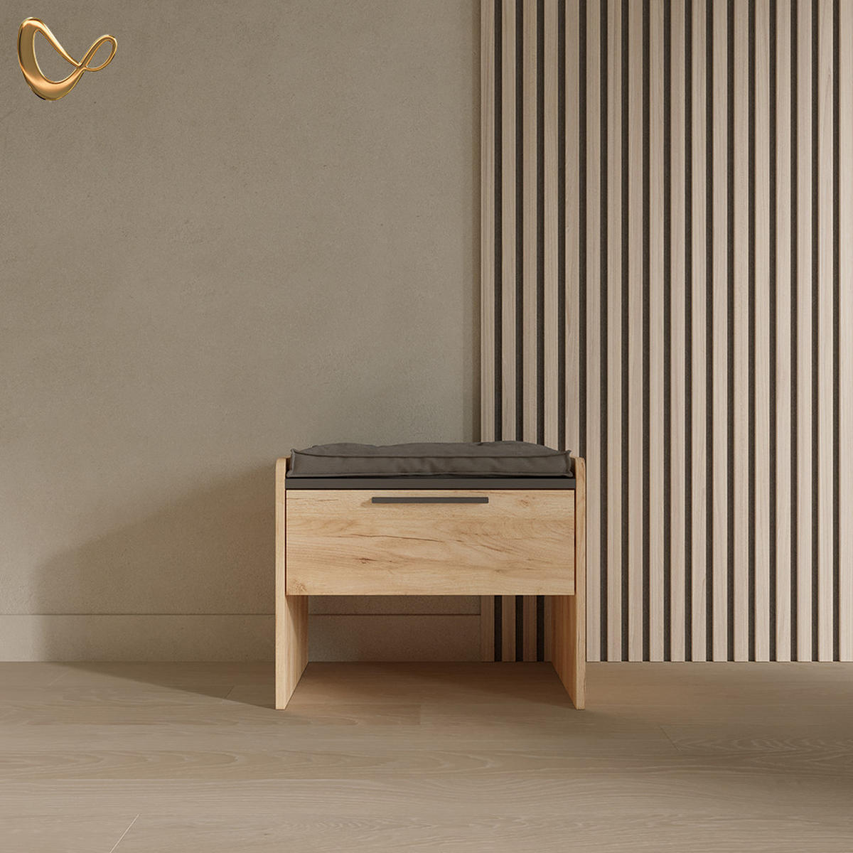 ESSZIMMERBANK Tiberio Sandeiche 53.5 x 41.1 cm mit 1 Schublade - Sonoma Eiche, Holzwerkstoff (53.5/45.5/41.1cm) - Livinity®