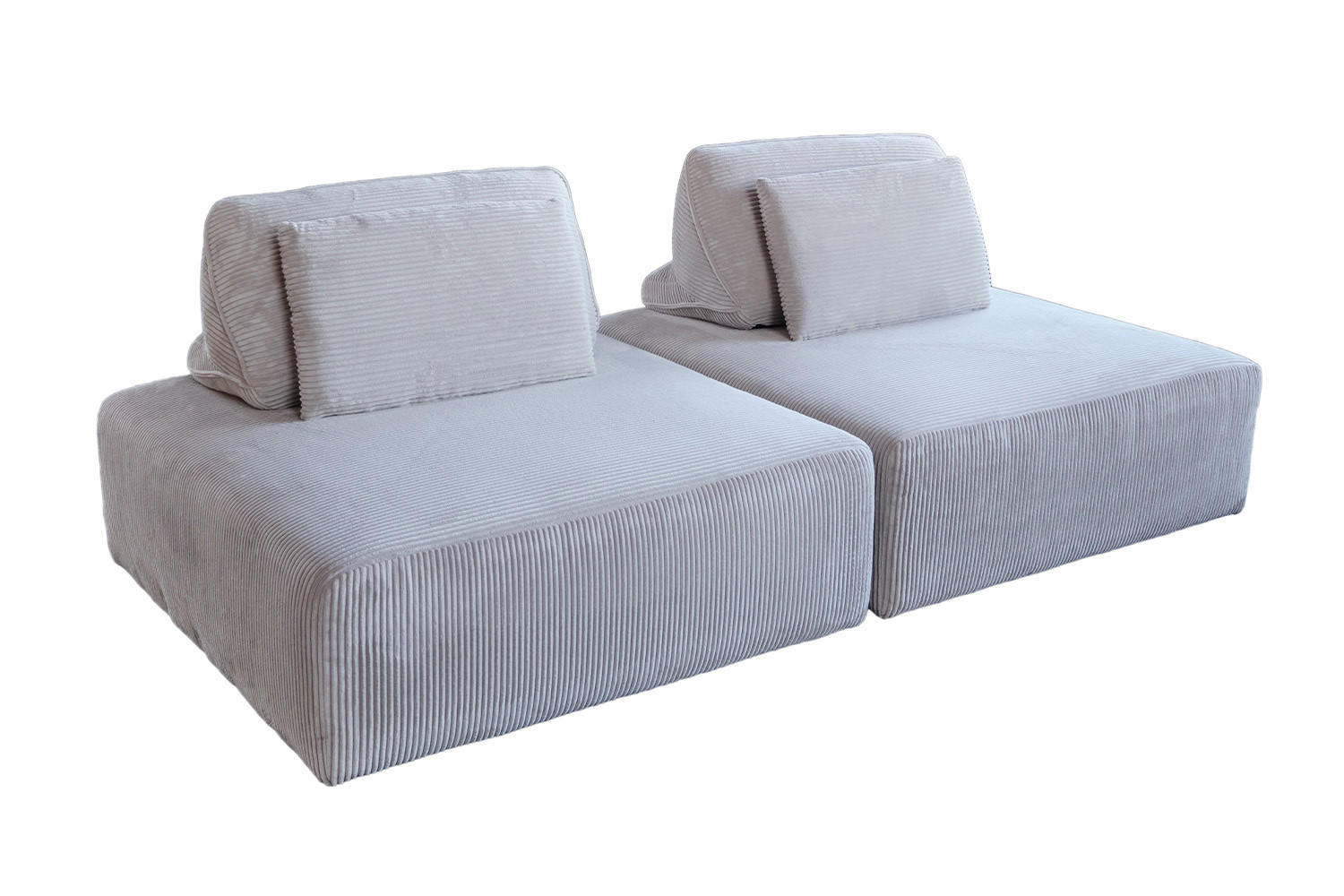 Kawola Modulsofa Hellgrau 222x84x111 cm