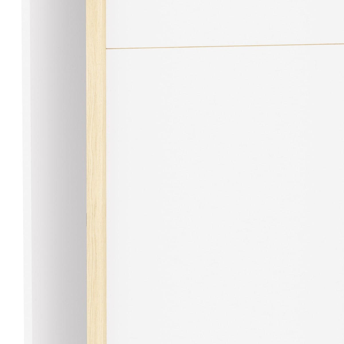 SCHRANK mit 2 Schiebetüren in Weiß und Eichenholz-Finish 140,1/64/203 cm - Weiß, Holzwerkstoff (64/203/67.7cm) - Calicosy
