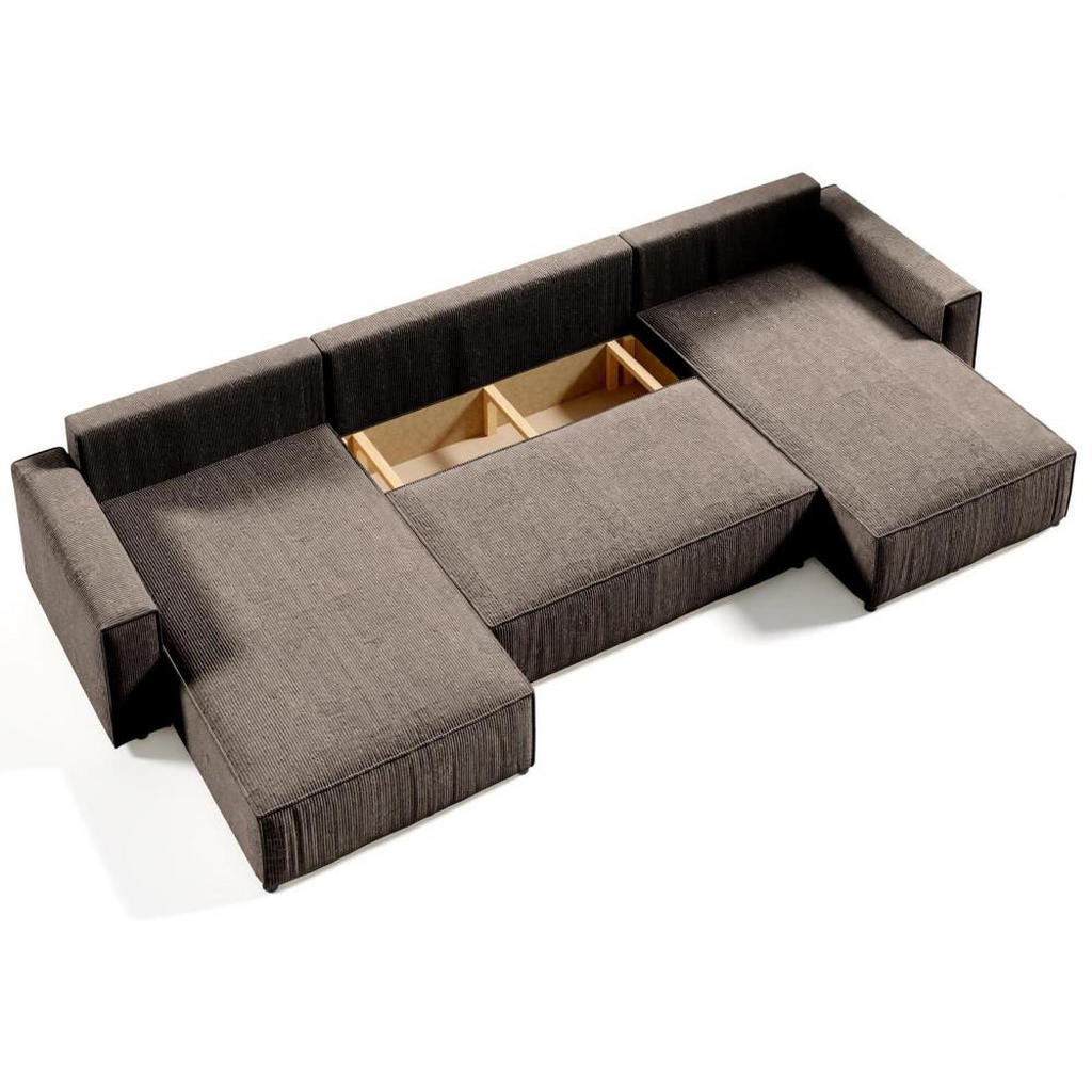 Thumbnail - Beautysofa Wohnlandschaft, Braun, Textil, 390x70x185 cm, Wohnzimmer, Sofas & Couches, Wohnlandschaften, Wohnlandschaften...