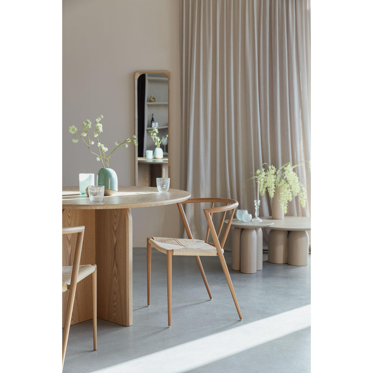 ESSTISCH Laurent Rund 120 cm Natural - Beige, Holzwerkstoff (120/120/75cm) - Housecraft Living