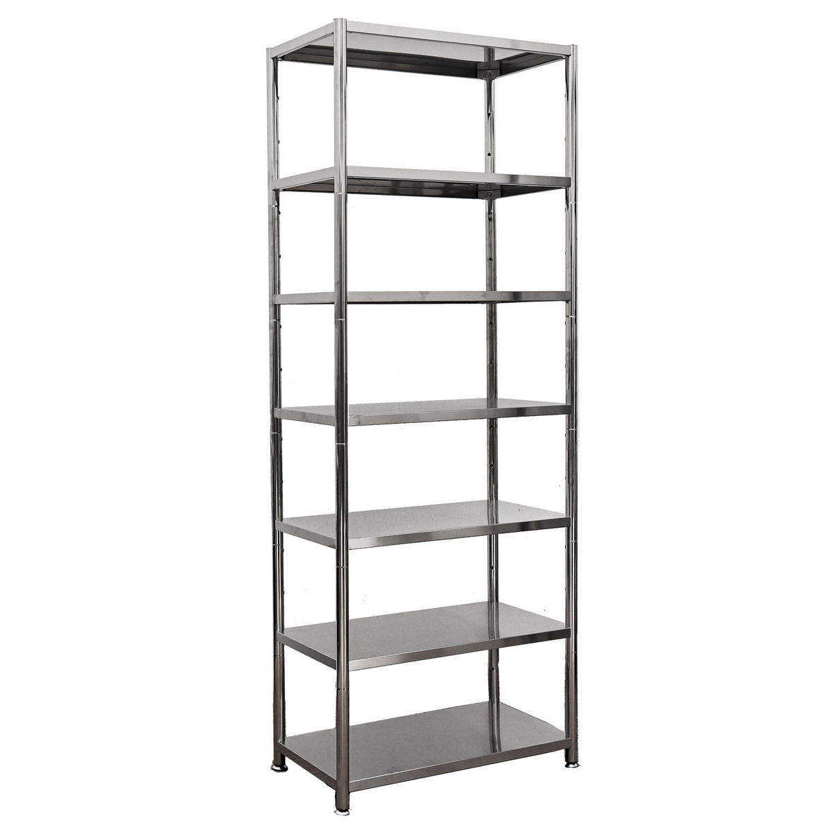 METALLREGAL 74x41x200 cm bis 280kg mit 7 Ebenen - Silberfarben, Metall (41/200/74cm) - shelfr