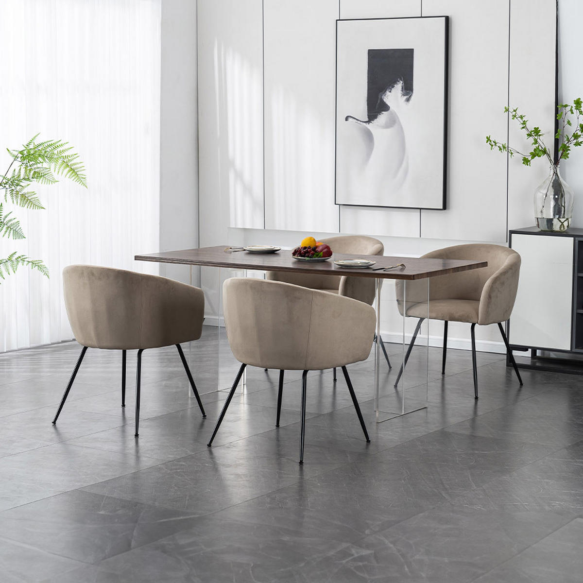 ESSZIMMERSTUHL ARIA - Menge: 2 - Beige, Kunststoff (75/58/58cm) - Home Deluxe