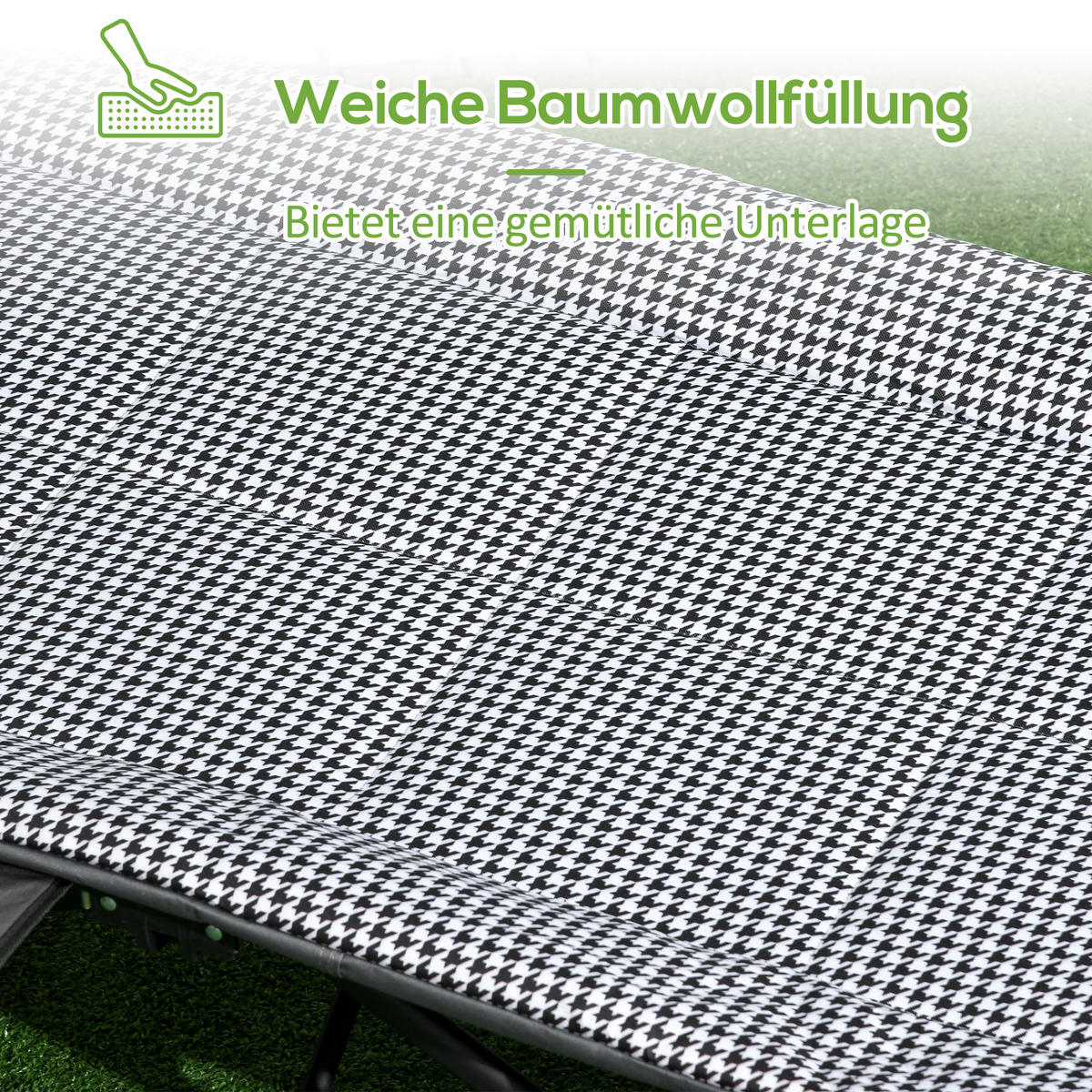 FELDBETT Campingbett mit Tasche & Becherhalter 68 x 186 x 48 cm Schwarz - Grau, Metall (186/48/68cm) - ComfortXL