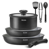 PFANNENSET Abnehmbarer Griff Keramik Induktion Antihaft - Schwarz, Keramik - Kaket