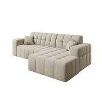 ECKSOFA L-förmiges Nimes Velours Stoff Ecru Rechts - Ecru, Holz/Kunststoff (265/168cm) - Kaiser Möbel