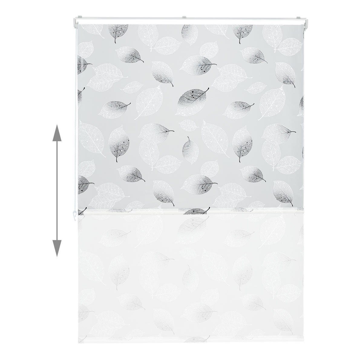 DUSCHROLLO - Weiß, Kunststoff/Metall (120/4.5cm) - Relaxdays