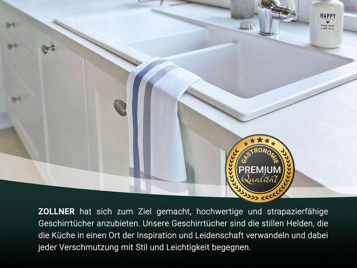 GESCHIRRTÜCHER, 4er-Set, 50x70 cm, 100% Baumwolle, Weiß - Weiß, Textil (50/70cm) - Zollner