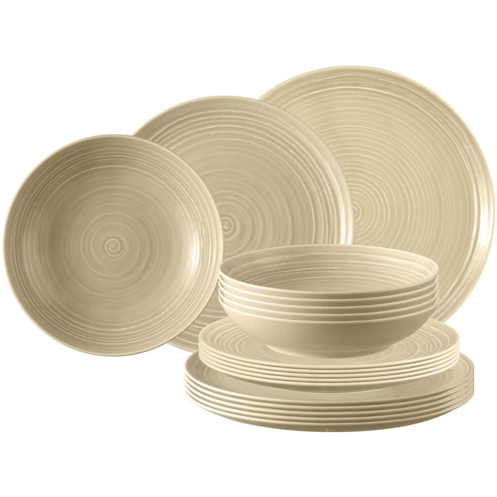 TELLER-SET Terra Sandbeige 18er Set - Beige, Keramik (1/1/1cm) - Seltmann Weiden