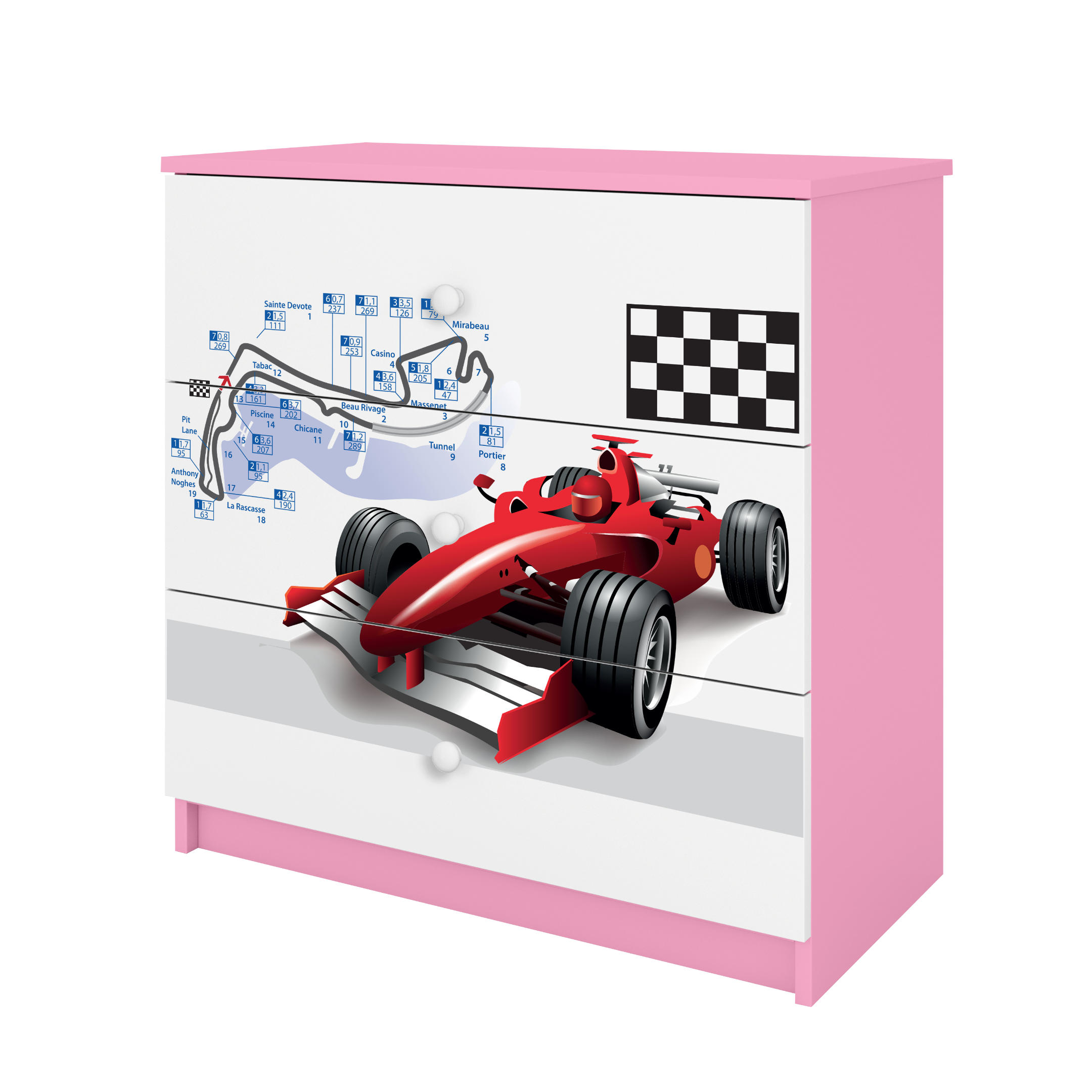 KOMMODE Babydreams Formel 1 81/81/41 - Rosa, Holzwerkstoff (81/81/41cm) - RAUMHIRSCH FURNITURE