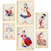 POSTER Set Mit 6 Alice im Wunderland mit Hutmacher und Königin Größe A3 & A4 Rahmen aus hellem Holz - Beige, Papier (29.7/1cm) - Nacnic