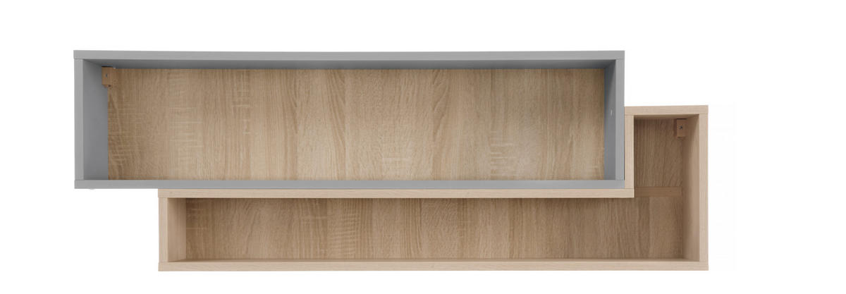 WANDREGAL Nova in Grau und Eiche ca. 115 × 40 × 25 cm - Grau, Holzwerkstoff (115/40/25cm)