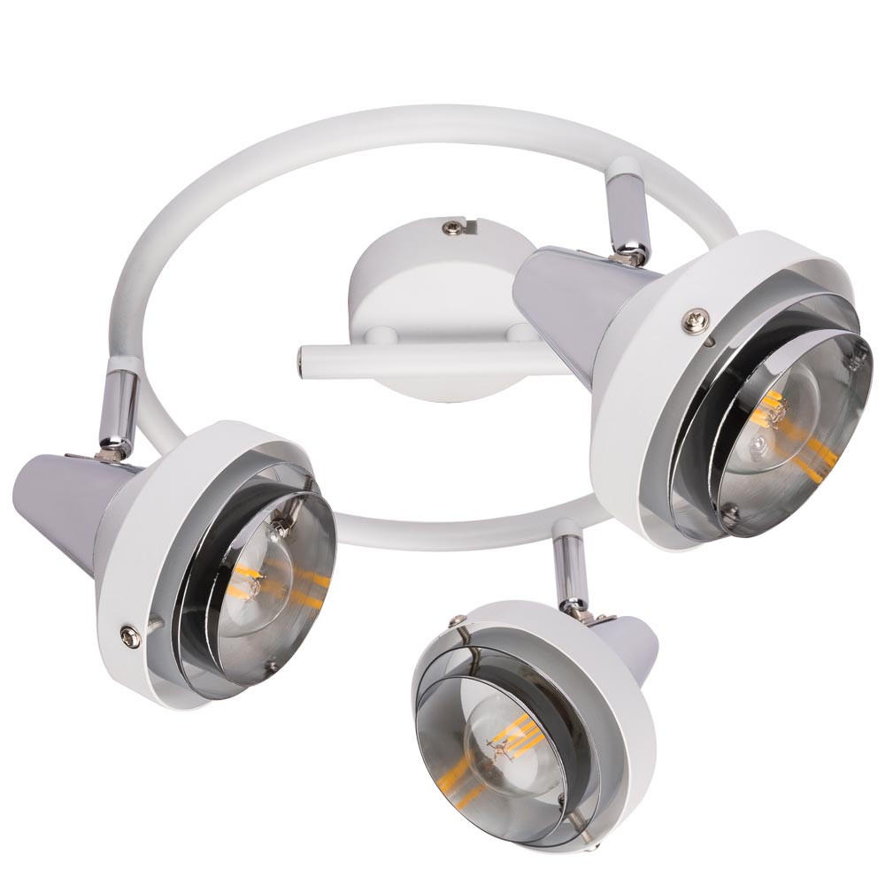 LED DECKENLEUCHTE Rorge Weiß Chrom Metall - Weiß, Metall (25/25/17.5cm) - Globo Lighting