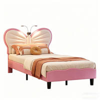 KINDERBETT 90x200 cm mit LED & verstellbarem Kopfteil,Rosa - Rosa, Textil/Metall (90/200cm) - PARAFTA HOME