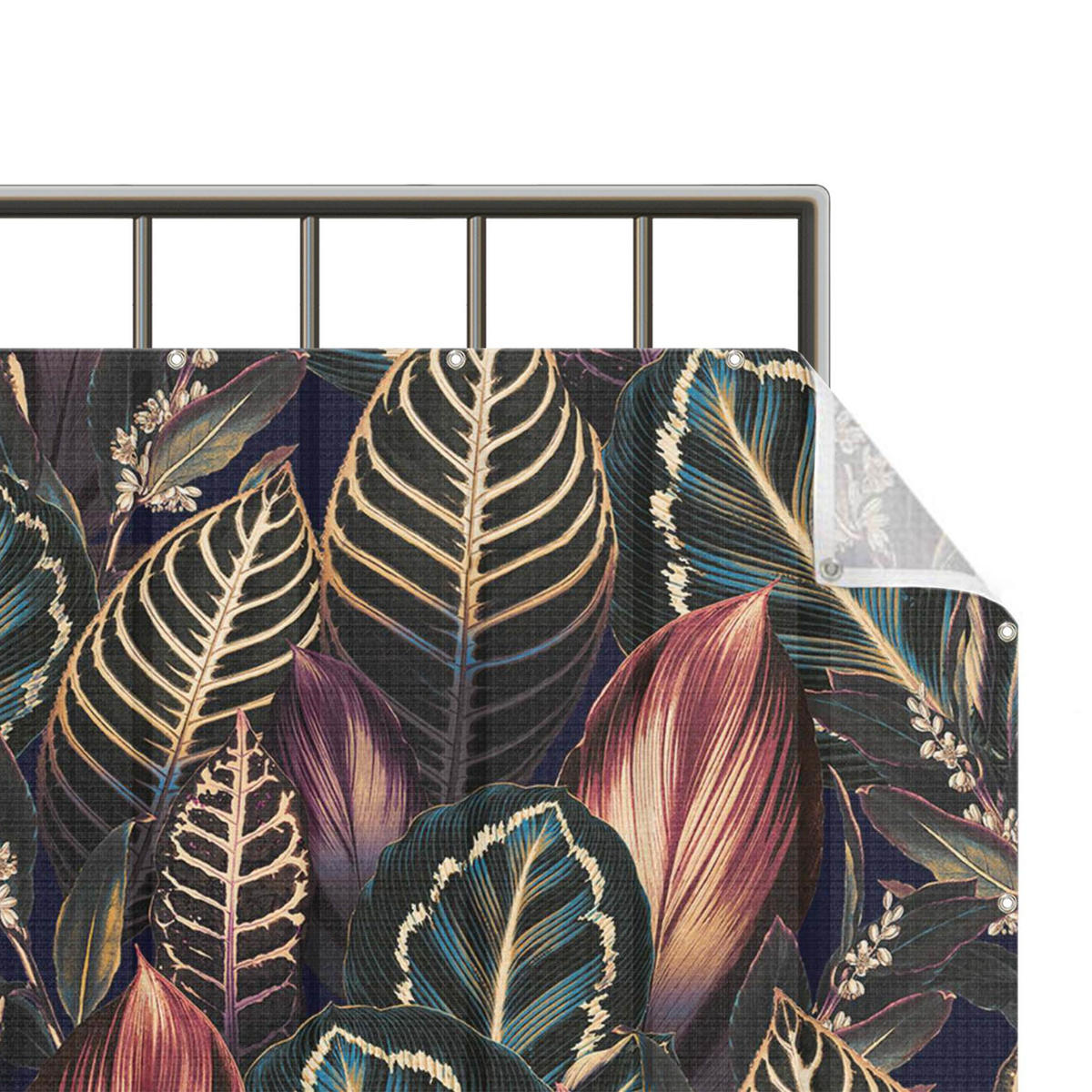 BALKON SICHTSCHUTZ Tropische Blätter bei Nacht 400/50 cm - Multicolor, Kunststoff (400/50cm) - Bilderwelten